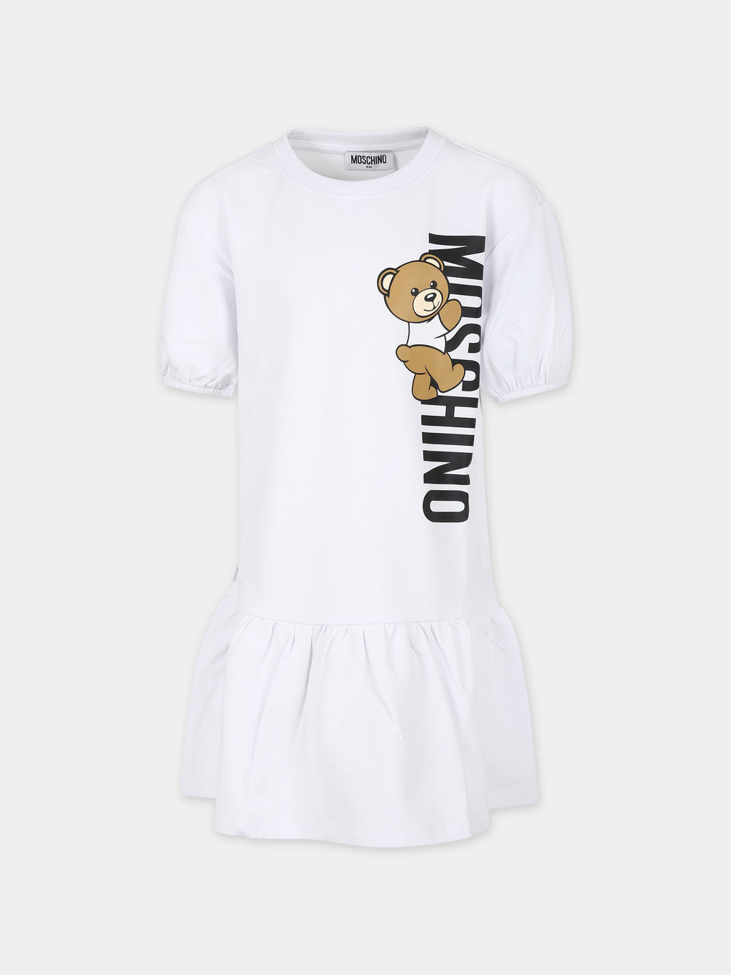 Vestito bianco per bambina con Teddy Bear